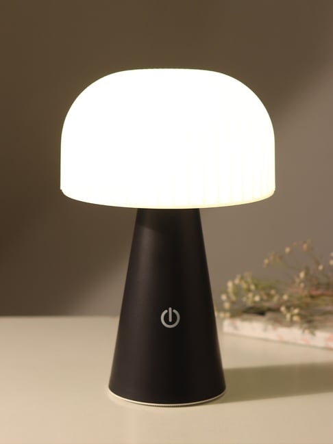 De Maison Decor Black Polypropylene Blend Melo Mush Table Lamp