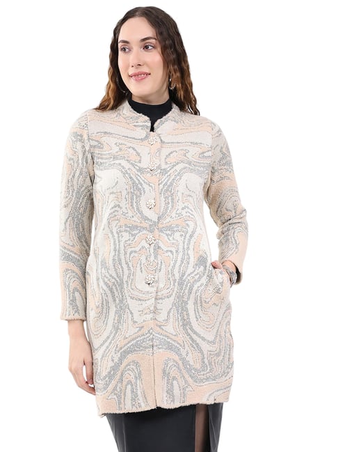 Monte Carlo Beige Abstract Coat-picture-34