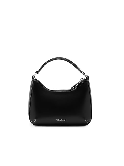 Miraggio Black Faux Leather Solid Sling Handbag
