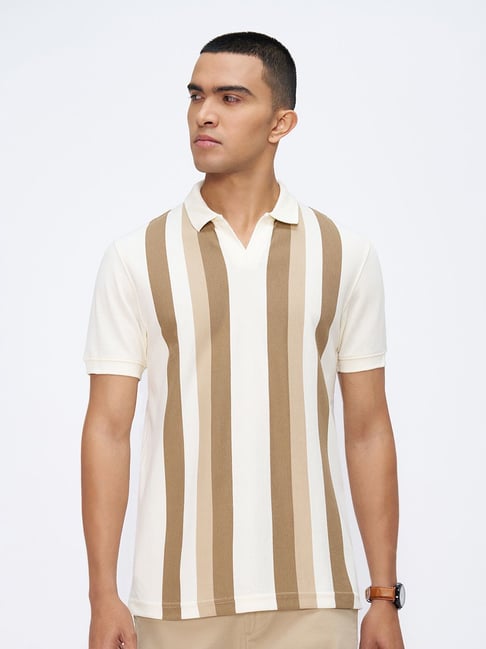 Peregrine By Pantaloons Artic Wolf Slim Fit Striped Polo T-Shirt-picture-31
