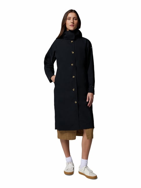 Columbia Black Polyester Solid Rain Jacket-picture-24