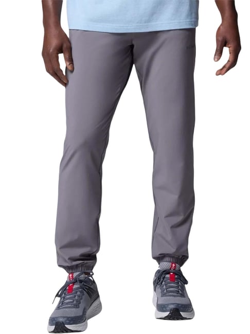 Columbia City Grey And Black Regular Fit Solid Joggers-picture-28