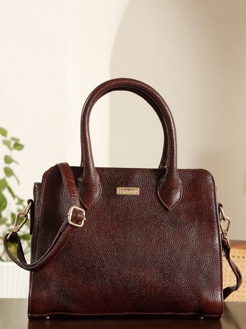 Teakwood Leathers Dark Chocolate Solid Hand Bag
