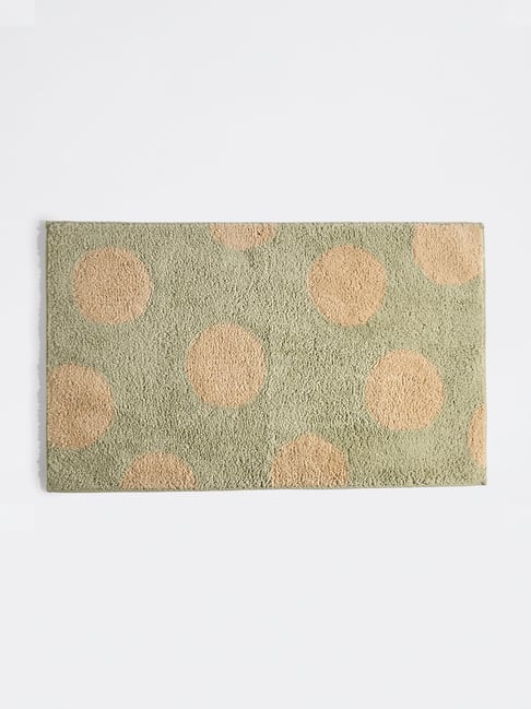 Westside Home Sage Polka Dots Bath Mat