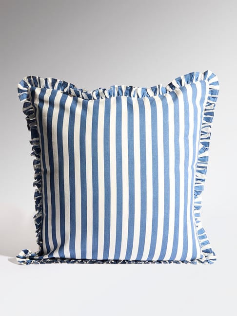 Westside Home Dark Blue Striped Cushion Cover
