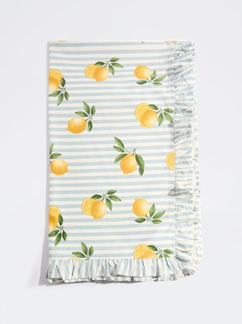 Westside Home Light Blue Lemon Design Table Cloth