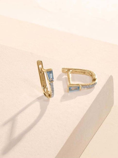 Mia by Tanishq 14k (585) Diamond Yellow Gold Earrings for Women