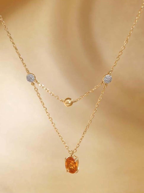 Mia by Tanishq 14k (585) Diamond Yellow Gold Necklace for Women