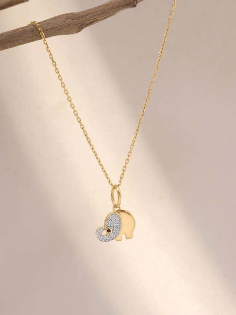 Mia by Tanishq 9k (375) Diamond Yellow Gold Pendant for Women