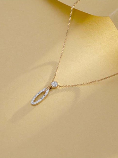 Mia by Tanishq 9k (375) Diamond Yellow Gold Pendant for Women