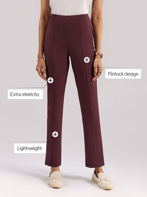Blissclub Purple Polyester Straight Fit Trouser-picture-42