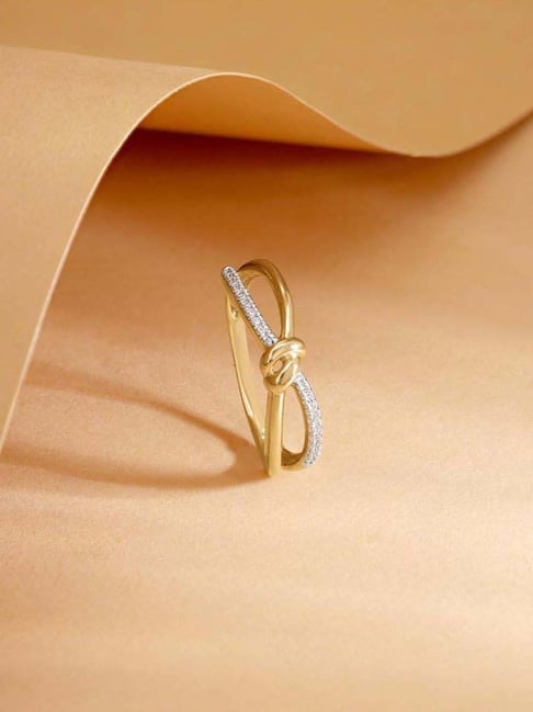 Mia by Tanishq 9k (375) Diamond Yellow Gold Ring for Women