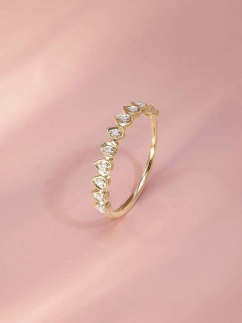 Mia by Tanishq 9k (375) Diamond Yellow Gold Ring for Women