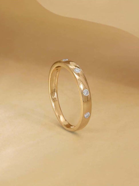 Mia by Tanishq 9k (375) Diamond Yellow Gold Ring for Women