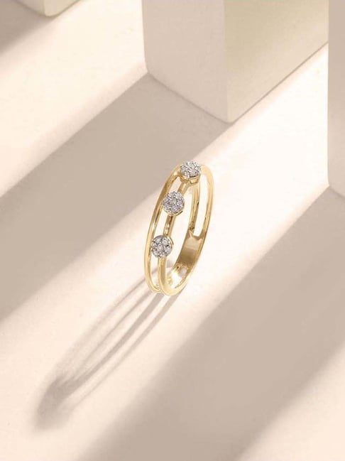 Mia by Tanishq 9k (375) Diamond Yellow Gold Ring for Women