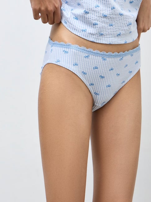 Superstar by Westside Blue Cotton-Blend Bikini Briefs - Pack of 2