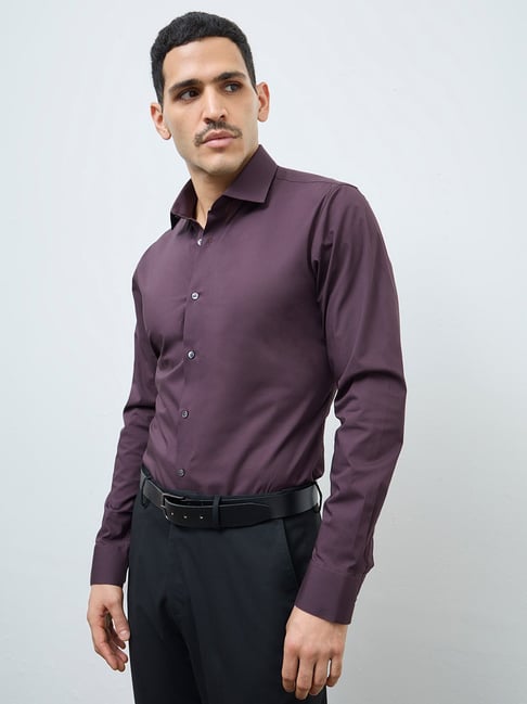 WES Formals by Westside Wine Solid Ultra Slim-Fit Shirt