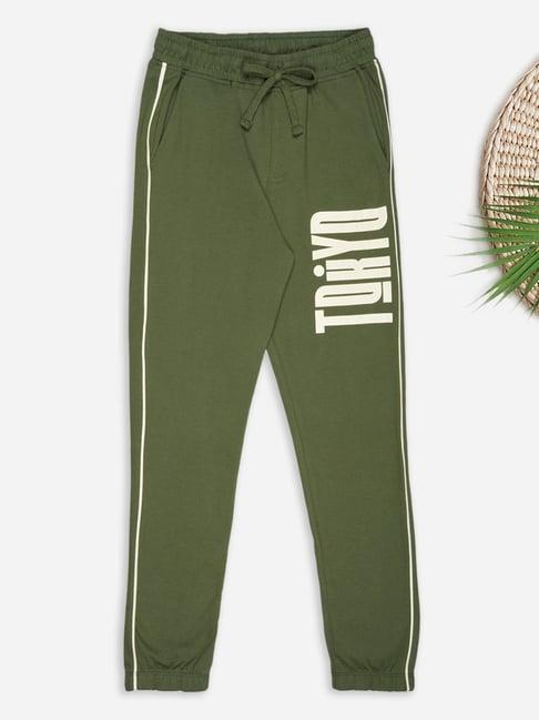 Pantaloons Junior Olive Printed Joggers