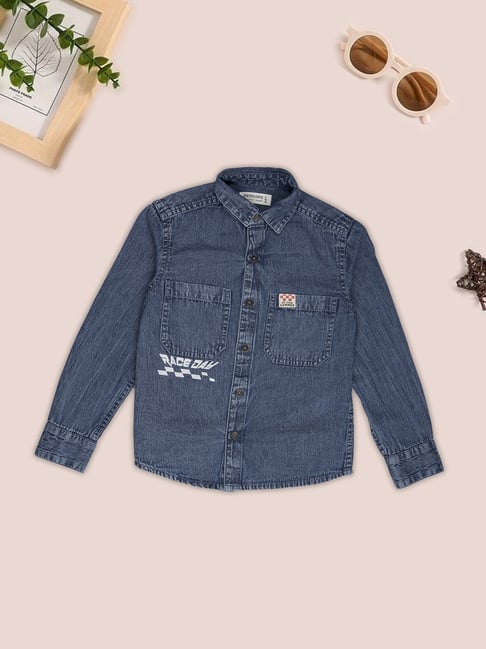 Pantaloons Junior Blue Long Sleeves Denim Shirt