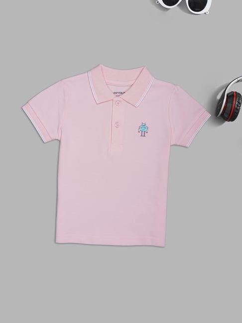 Pantaloons Baby Baby Pink Short Sleeves Polo T-Shirt