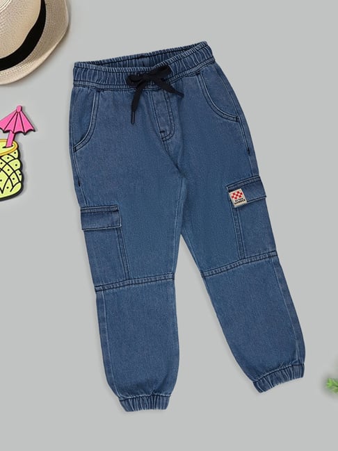 Pantaloons Junior Blue Cargo Joggers