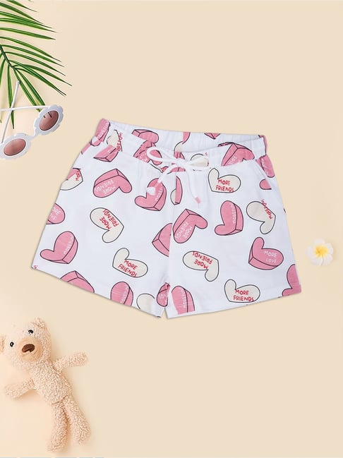 Pantaloons Junior White Printed Shorts