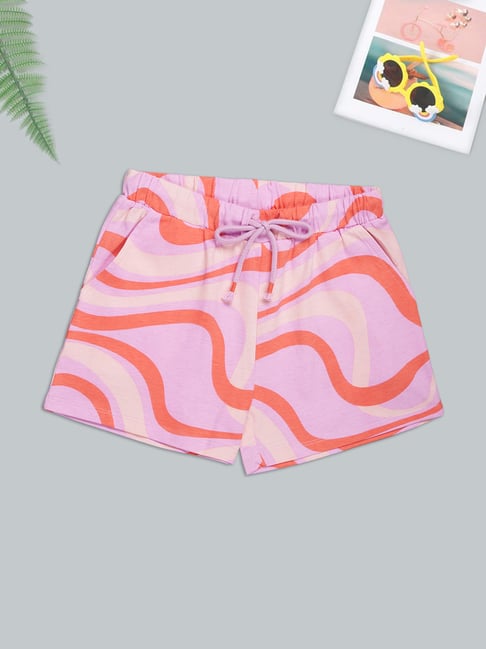 Pantaloons Junior Light Purple Printed Shorts