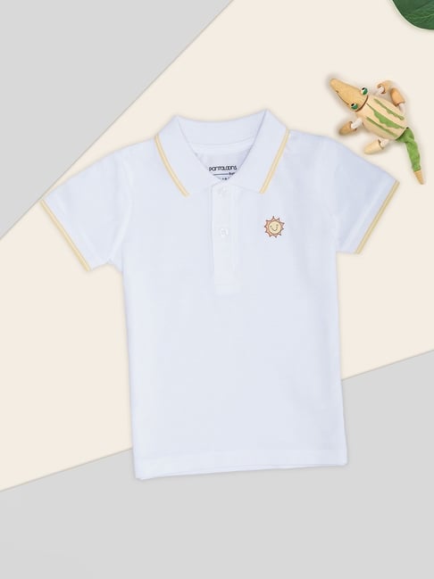 Pantaloons Baby White Printed Short Sleeves T-Shirt