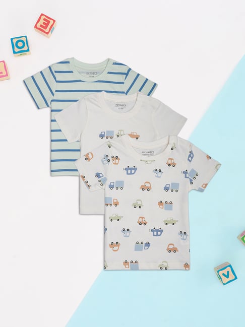 Pantaloons Baby Multicolor Printed Short Sleeves T-Shirt (Pack Of 3)