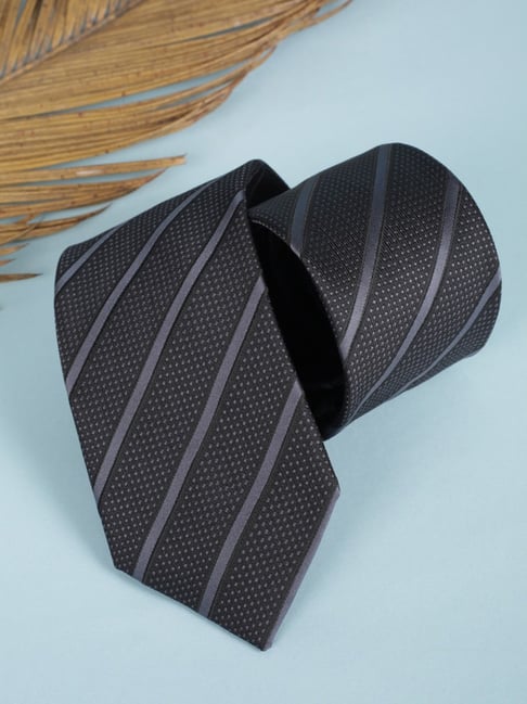 Louis Philippe Grey Striped Tie