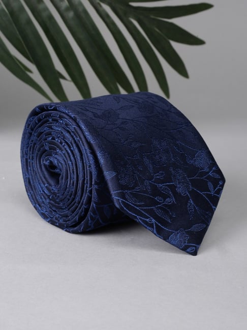 Peter England Navy Embroidered Tie