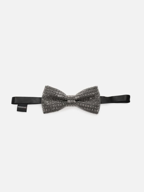 Peter England Grey Embellished Bow Tie