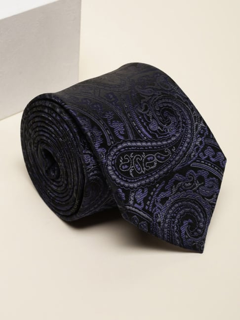 Van Heusen Black Embroidered Tie