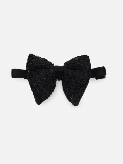 Peter England Black Embellished Bow Tie