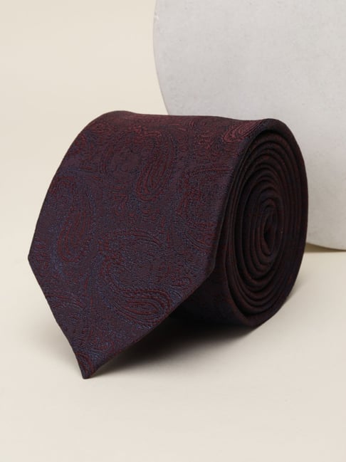 Van Heusen Maroon Embroidered Tie