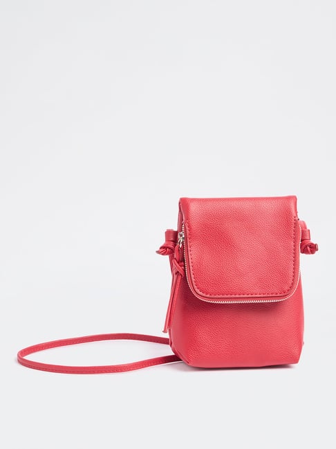 Westside Red Textured Mobile Sling Bag