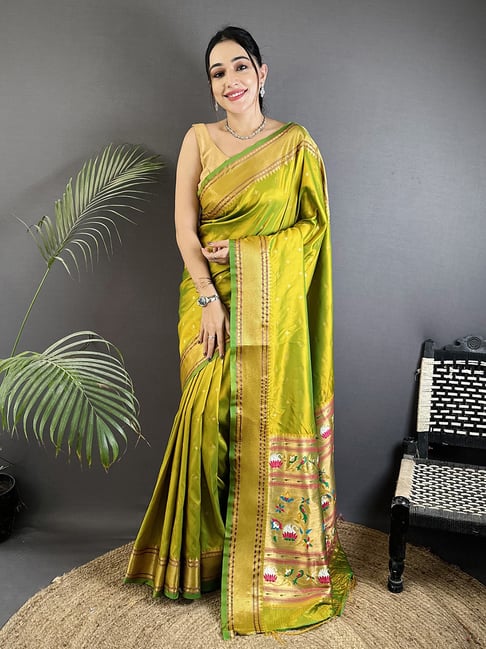 Elora Green Silk Butti Woven-picture-33