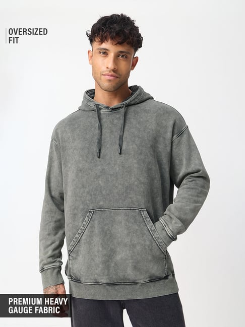 The Souled Store Oversized Hoodie: Ash Grey Men Oversized Hoodie