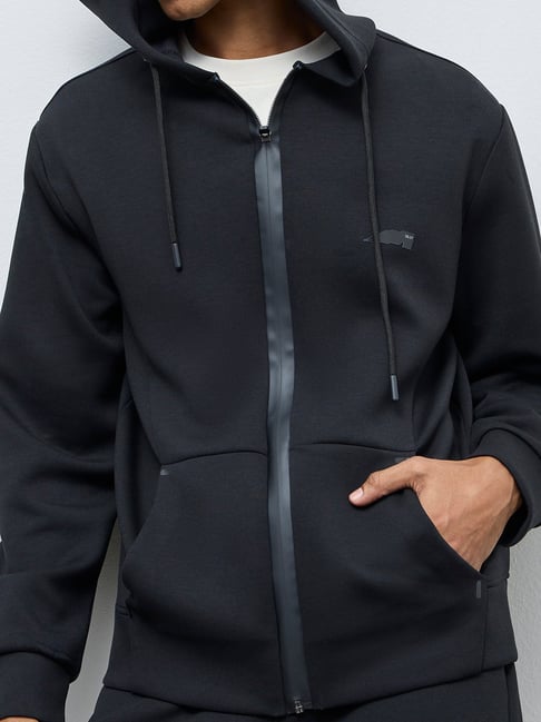 Studiofit by Westside Black Hooded Relaxed-Fit Jacket