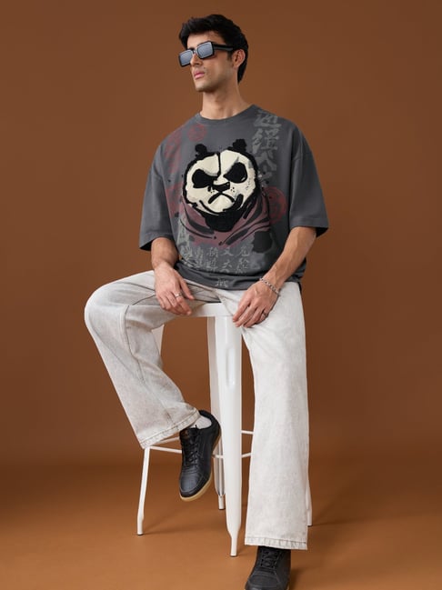The Souled Store Kung Fu Panda: Angry Panda Super Oversized T-shirt
