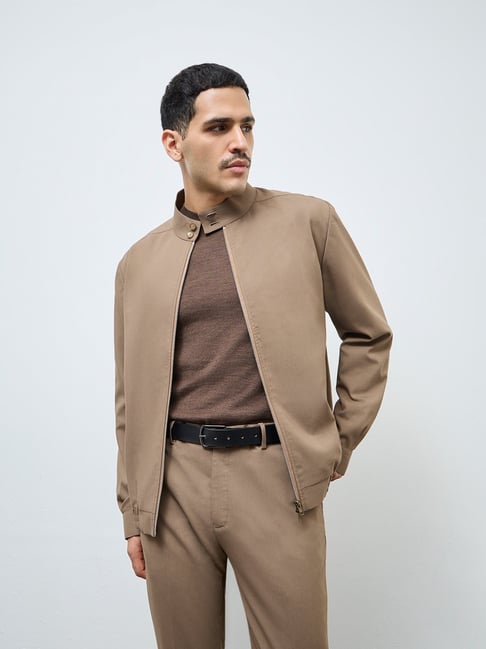WES Formals by Westside Khaki Slim-Fit Jacket