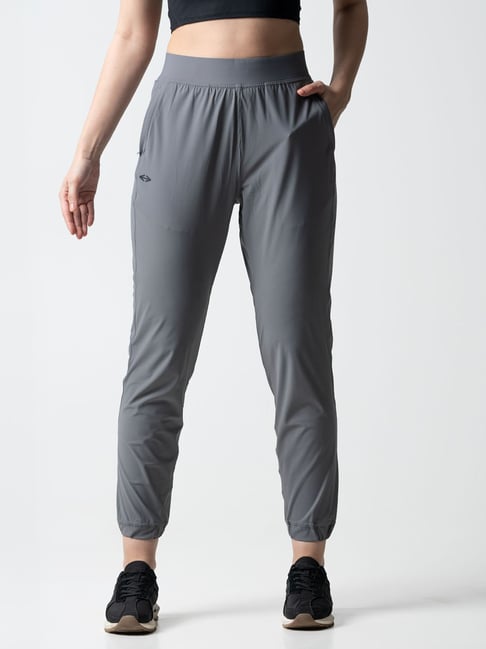 STRCH Grey Nylon High Rise Joggers