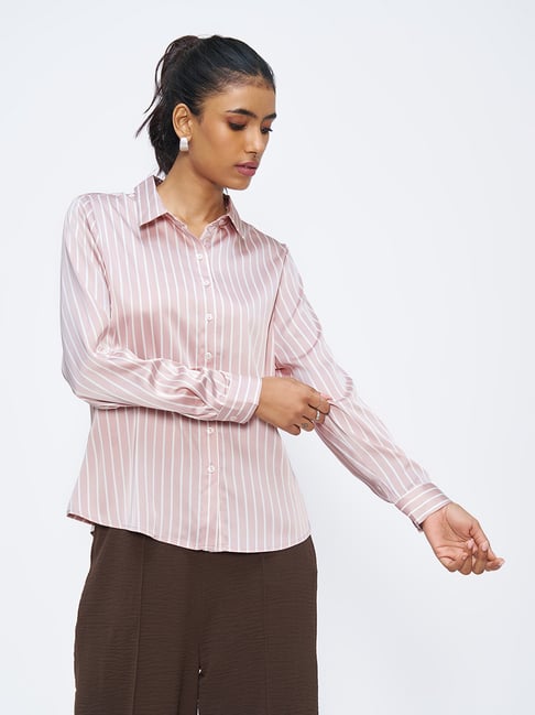 Annabelle By Pantaloons Lilac Striped Shirt