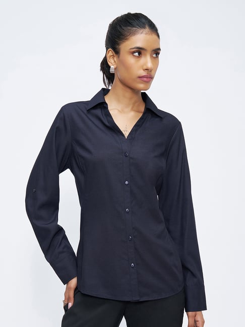 Annabelle By Pantaloons Navy Blue Shirt