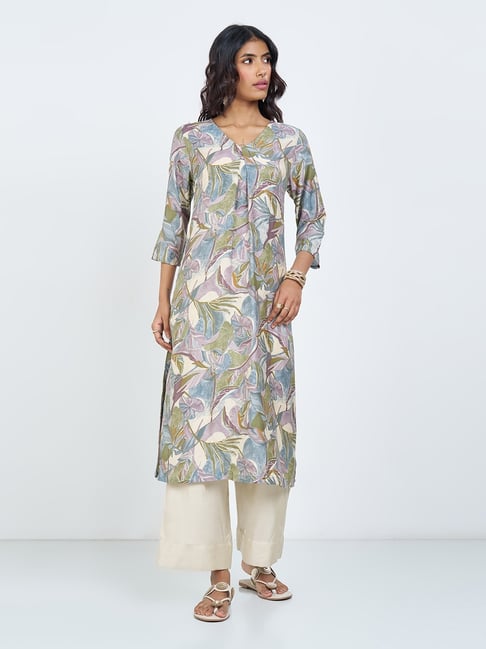 Rangmanch By Pantaloons Oil Blue Printed Kurti-picture-43