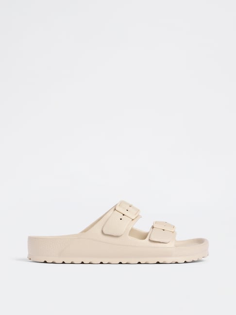 LUNA BLU by Westside Ivory Dual-Strap Slip-On Sandals