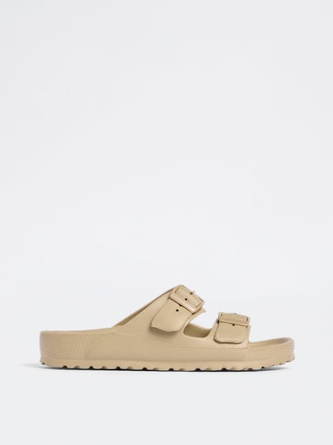 LUNA BLU by Westside Brown Dual-Strap Slip-On Sandals