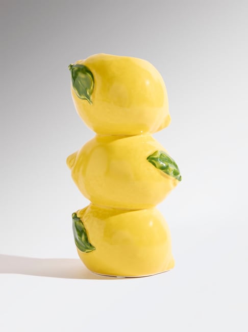 Westside Home Yellow Lemon-Shaped Ceramic Vase