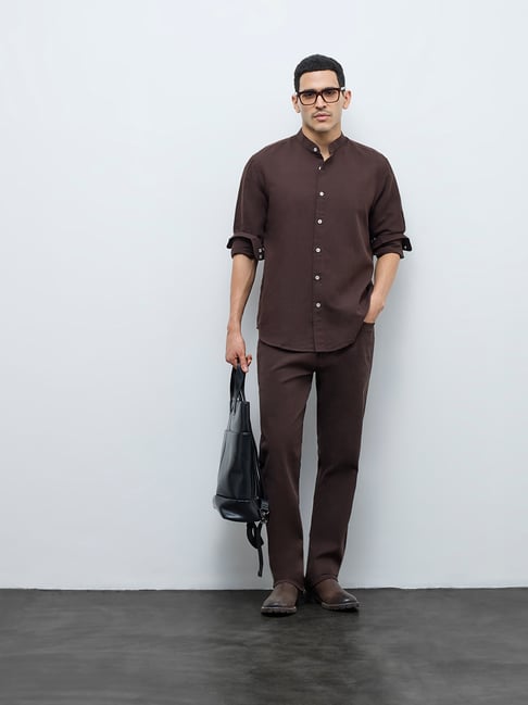 sachin and babi light blue dress Buy CAHOOT Men Chocolate Brown Ribbed Oversized Polo T-Shirt Online main image 1