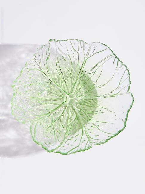 Westside Home Green Lettuce Glass Bowl - Large